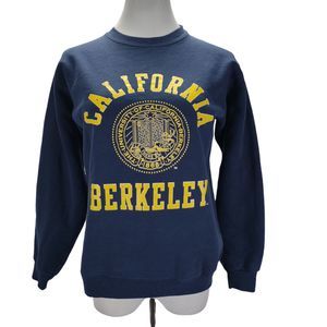Vintage 90s Champion Blue Sweatshirt Size S UC Berkley Seal Crew Neck Pullover
